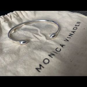 Monica Vinader Fiji Bud Monogrammed Cuff Silver